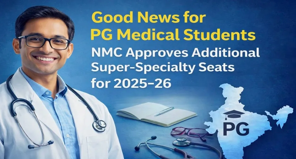 Good News for PG Medical Students: NMC Approves Additional Super-Specialty Seats for 2025–26