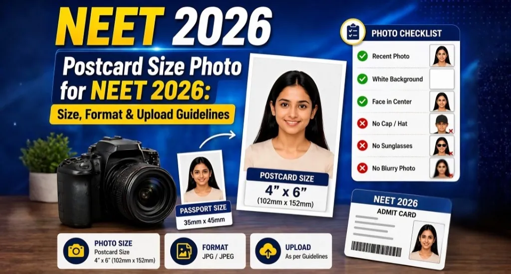 Postcard Size Photo for NEET 2026: Size, Format & Upload Guidelines