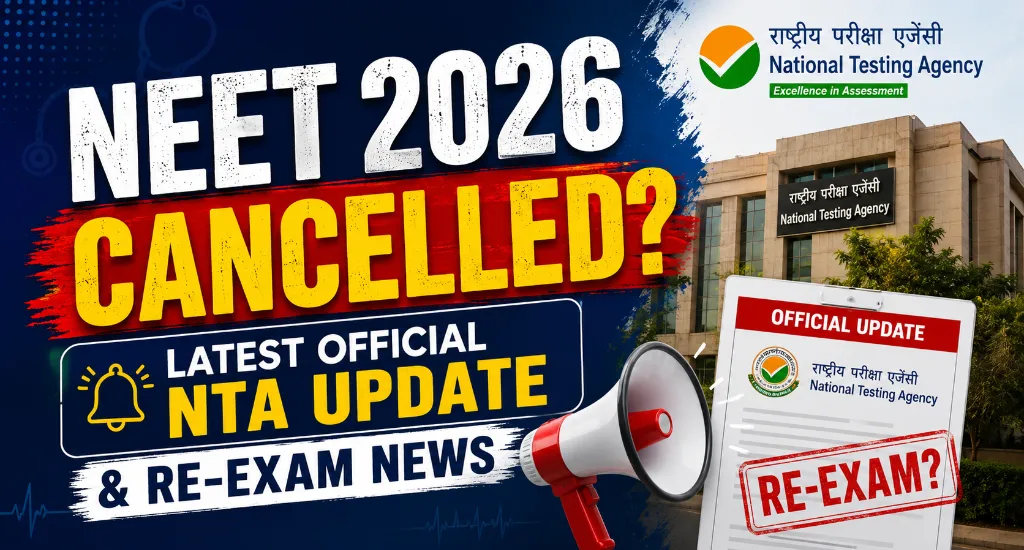 NEET 2026 Cancelled: Latest NTA Update, Re-Exam News, and What Students Should Do